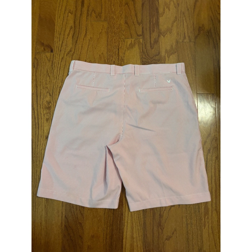 Callaway Pink and White Striped Sear Sucker Shorts Size 38 - Picture 7 of 11